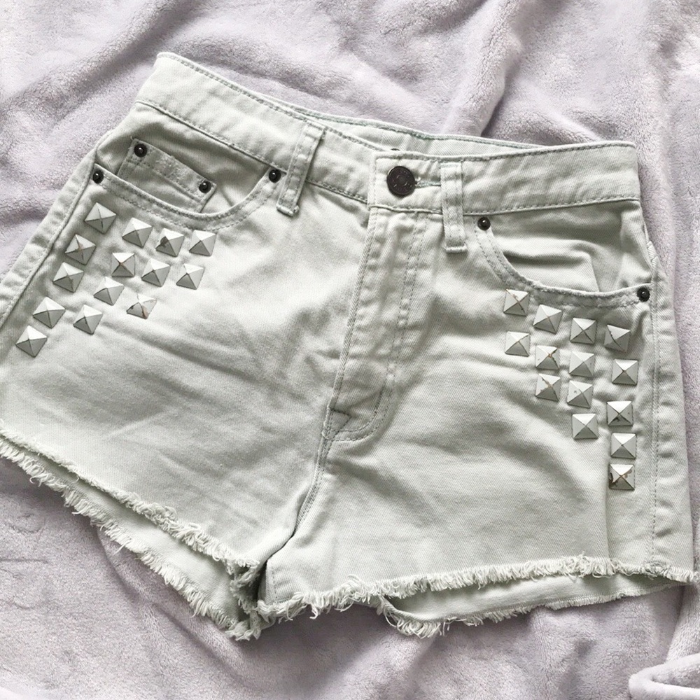 BDG Teal High Waisted Shorts